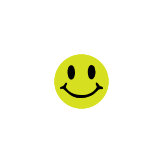 Smiley Face Labels - Black on Chartreuse