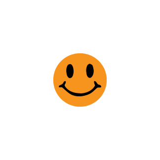 Smiley Face Labels - Black on Orangeglo