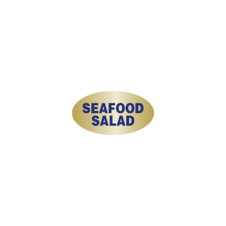 Seafood Salad - Blue on Gold Foil