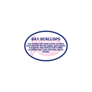 Bay Scallops meat fish deli label