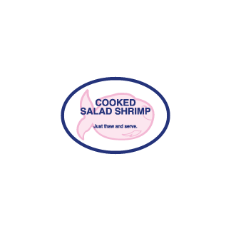 Cooked Salad Shrimp deli meat fish label