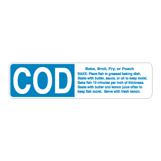 Cod deli meat label fish