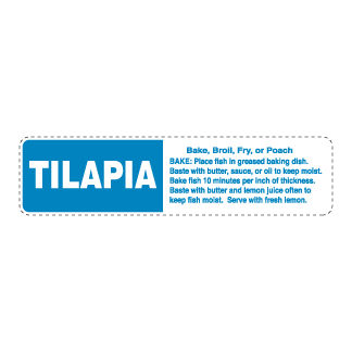 Tilapia - Blue on White