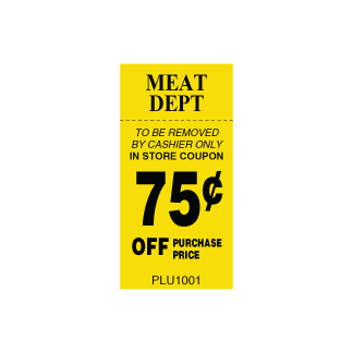 75¢ off Meat Dept. Coupon Label