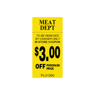 $3.00 off Meat Dept. Coupon Label