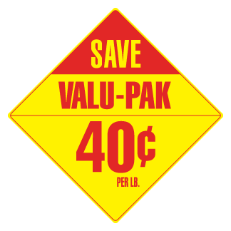 Value Pack Save 40¢ per lb. - Red on Yellow