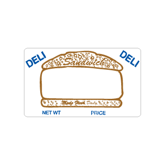 Deli Sandwich Write On label