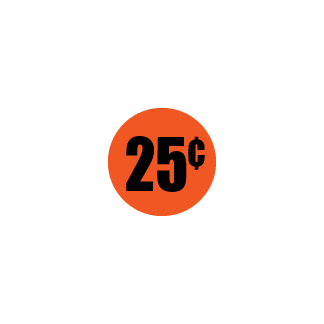 25¢ - Black on Redglo