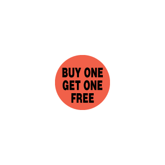 Buy One Get One Free circle bakery deli meat label