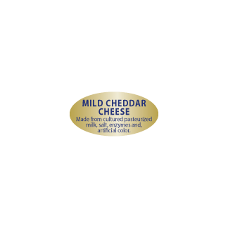 Mild Cheddar Cheese  Blue on Gold Foil