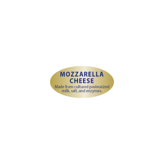 Mozzarella Cheese  Blue on Gold Foil