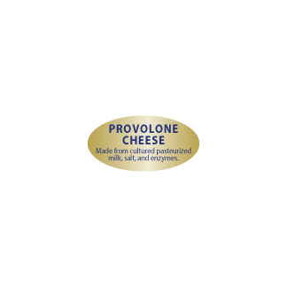 Provolone Cheese  Blue on Gold Foil