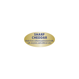 Sharp Cheddar - Blue on Gold Foil