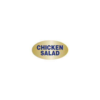 Chicken Salad - Blue on Gold Foil