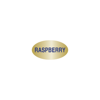 Raspberry - Blue on Gold Foil