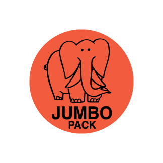 Jumbo Pack w/Elephant  Black on Redglo