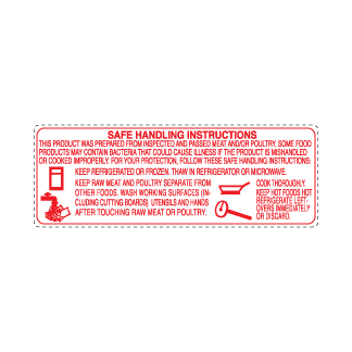 Safe Handling Instructions - Red on White
