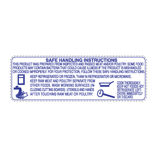 Safe Handling Instructions - Blue on White