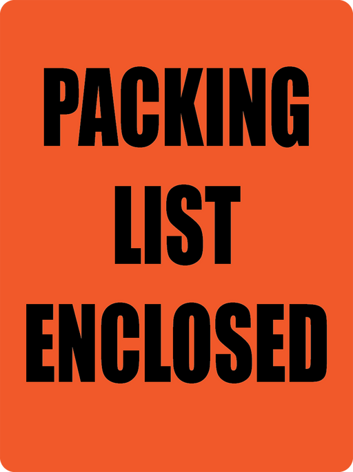 3" x 4" "PACKING LIST ENCLOSED" Label