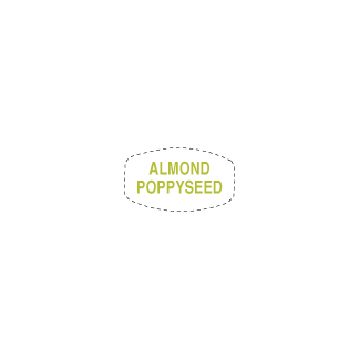 Almond Poppyseed flavor label