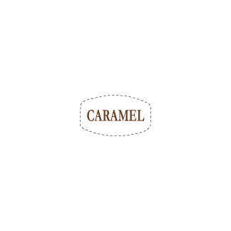 Caramel flavor label bakery deli