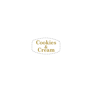 Cookies & Cream flavor bakery deli label