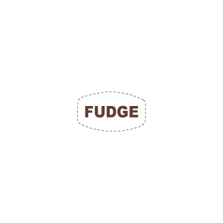 Fudge flavor bakery deli label