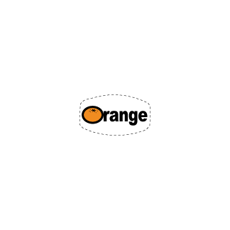 Orange on white