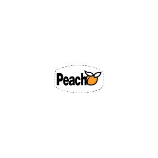 Peach on white