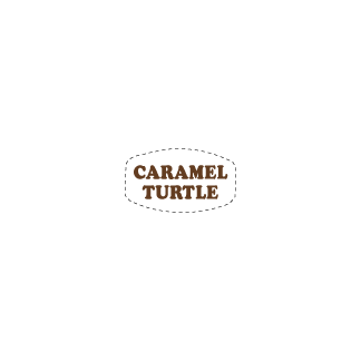 Caramel Turtle flavor bakery label