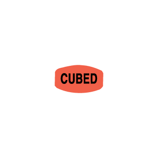 Cubed meat label