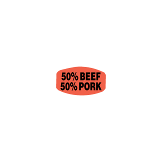 50% Beef 50% Pork meat label