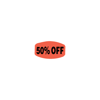 50% off pricing label