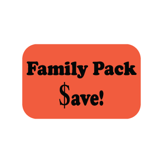 Family Pack save meat label