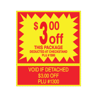 $3.00 off Package coupon label