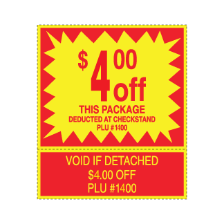 $4.00 off Package coupon label