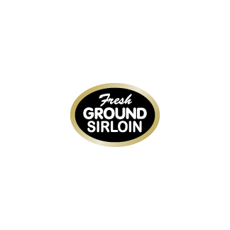 Fresh Ground Sirloin gold foil meat label