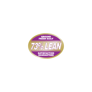 73% Lean on Gold Foil label meat