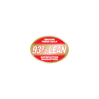 93% Lean on Gold Foil meat label