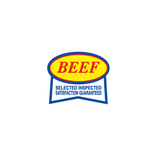 Beef Selected Inspected, Satisfaction Guaranteed meat label