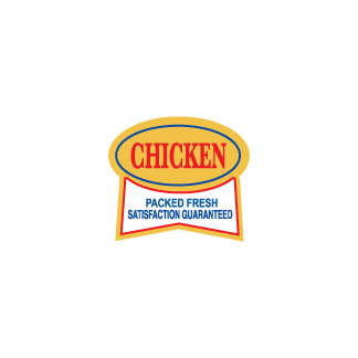 Chicken Packed Fresh Satisfaction Guaranteed meat label