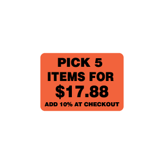 Pick 5 Items for $17.88 + 10% at Checkout  Black on Red Flourescent