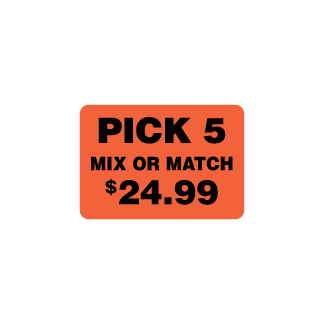Pick 5 Mix or Match $24.99  Black on Red Flourescent