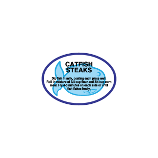 Catfish Steaks - Blue on White