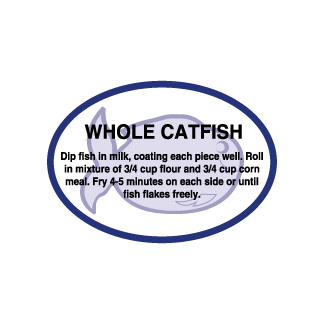 Whole Catfish - Blue on White