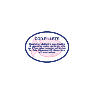 Cod Fillets meat fish label