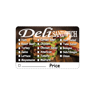 Deli Sandwich Check Off label