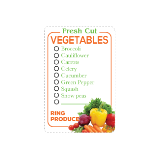 Fresh Cut Vegetables Check Off deli produce label