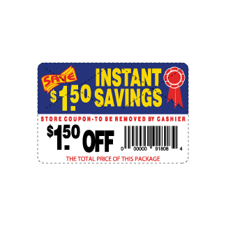 $1.50 off  Coupon Label