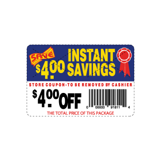 $4.00 off Coupon Label instant savings